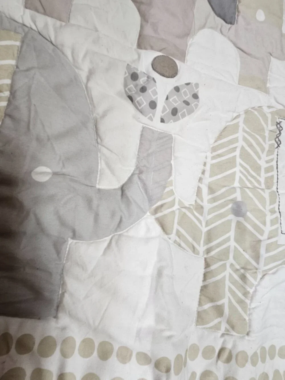 Baby Blanket Lolli Living Naturi Gray White Elephant Applique Cotton 2016